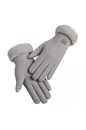 Gants de pêche chauds pour femme - Automne et hiver - Couleur unie, gris, taille unique