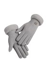 Gants de pêche chauds pour femme - Automne et hiver - Couleur unie, gris, taille unique