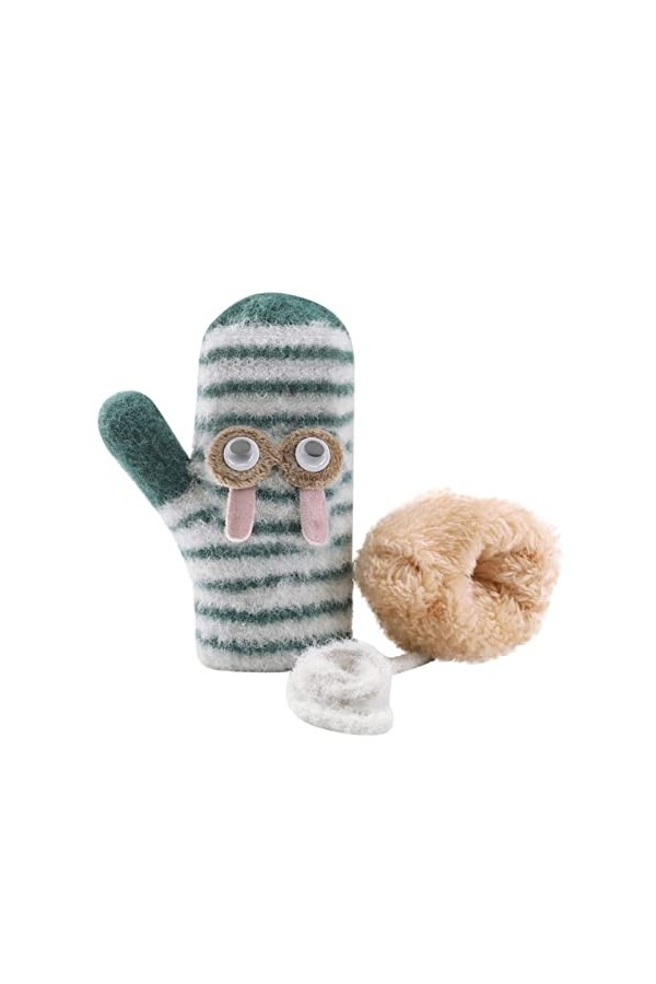 KEERADS Moufles chaudes et coupe-vent en peluche épaisse pour enfants - Gants et gants mignons pour femme - Isolation par tem