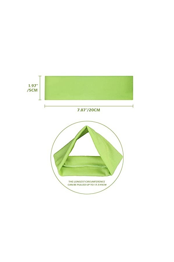 Lot de 5 bandeaux élastiques de couleurs mélangées pour homme ou femme, sport, yoga, nettoyage du visage, fitness, cyclisme