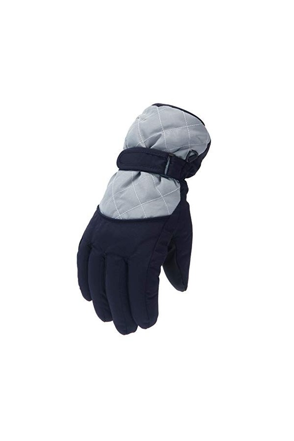 Moufles de ski coupe-vent pour garçons et filles, Noir , L
