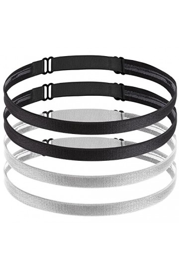 WLLHYF Lot de 4 bandeaux de sport élastiques antidérapants pour course à pied et sueur, mini bandeaux de football réglables p