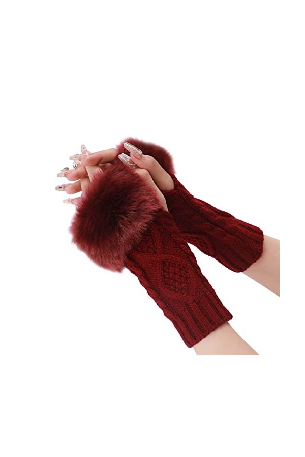 Keepwin Gants dhiver pour femme, gants chauds, coupe-vent, élastiques, noirs, gants thermiques pour femme par temps froid, b