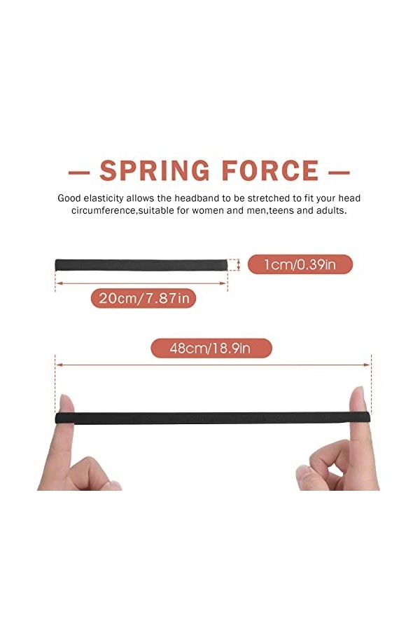 WLLHYF Lot de 4 bandeaux de sport élastiques antidérapants pour course à pied et sueur, mini bandeaux de football réglables p