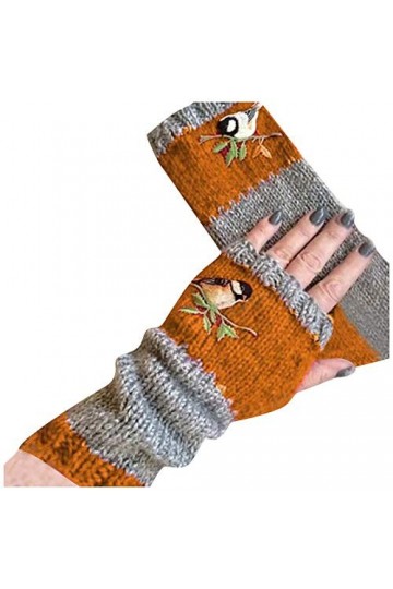 Gants dhiver tricotés au poignet Gants tricotés doux et chauds Gants dhiver chauds pour les jambes chauffe-mains moufles, O