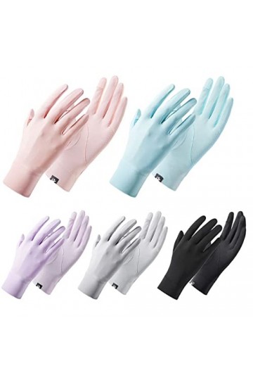 unknowns Gants dété et de printemps à deux doigts exposés au soleil pour femmes et adolescentes respectueux de la peau