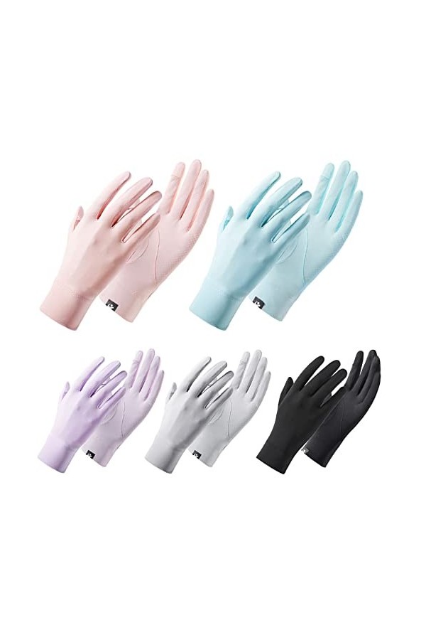 unknowns Gants dété et de printemps à deux doigts exposés au soleil pour femmes et adolescentes respectueux de la peau