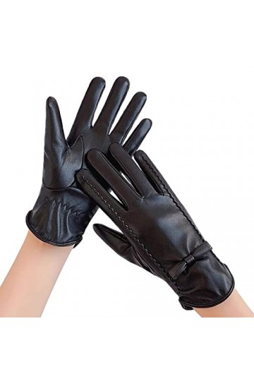Gants de conduite en cuir pour femme KhG376 BK1, taille unique , BK1., Taille Unique
