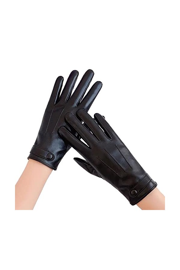 Gants de conduite en cuir pour femme KhG376 BK2, taille unique , BK2., Taille Unique