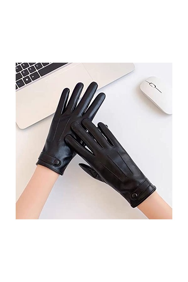 Gants de conduite en cuir pour femme KhG376 BK2, taille unique , BK2., Taille Unique