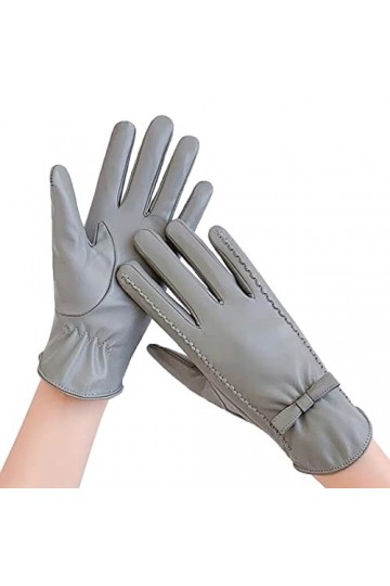 Gants de conduite en cuir pour femme KhG376 GY1, taille unique , GY1., Taille Unique