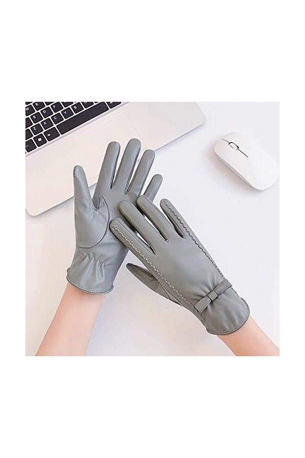 Gants de conduite en cuir pour femme KhG376 GY1, taille unique , GY1., Taille Unique