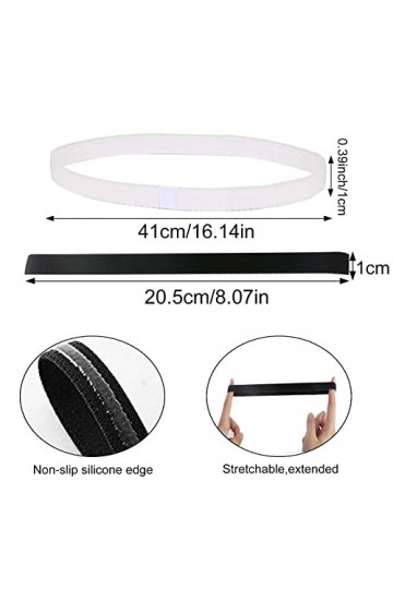 GGISUI 4Pcs Bandeaux de Sport, Bandeaux de Cheveux Élastique Antidérapant Femmes Hommes Élastique Bandeaux de Fitness pour Jo