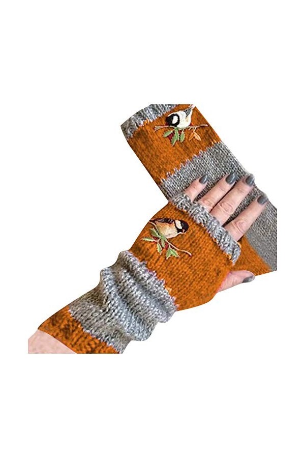 NIUREDLTD Gants sans doigts au poignet en tricot pour cosplay - Taille unique - Manches pour femmes - Hiver - Automne - Unise