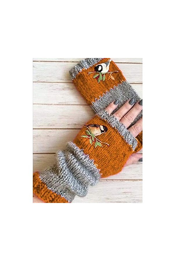 NIUREDLTD Gants sans doigts au poignet en tricot pour cosplay - Taille unique - Manches pour femmes - Hiver - Automne - Unise