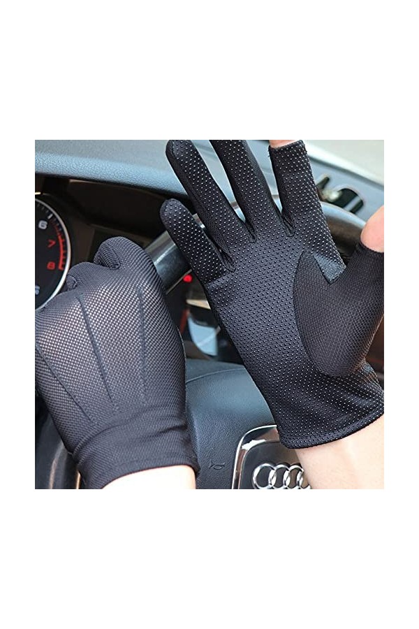 Yoaodpei Spring et Estivation Sweat-Sweet-Sweet-Sweet-Spring Respirant Ecran Tactile Soie de Glace Hommes et Femmes Mitaines 