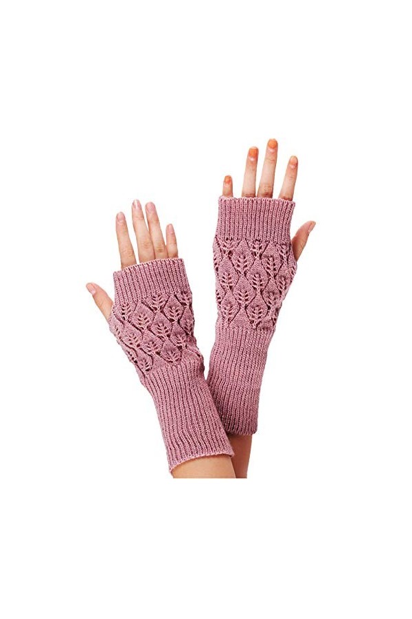 KEERADS Arm Girl Gants tricotés dhiver chauds pour femme, gris foncé, Taille Unique
