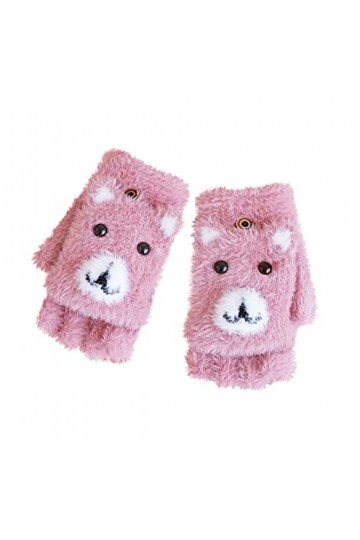 Gants dhiver avec motif plus mignon en velours multifonction pour enfants en tricot chaud mitaines décontractées pour femmes