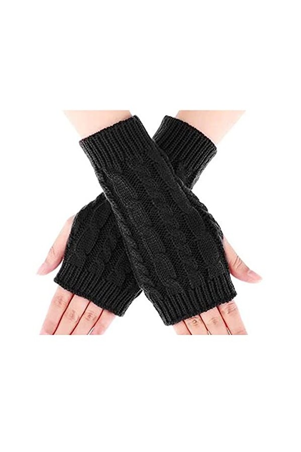 Mitaines Gants - Femme Hiver Mitaines Sans - Doigts Chaud Poignet - Main Bras Mitaines - Tricotés Simples Elegants