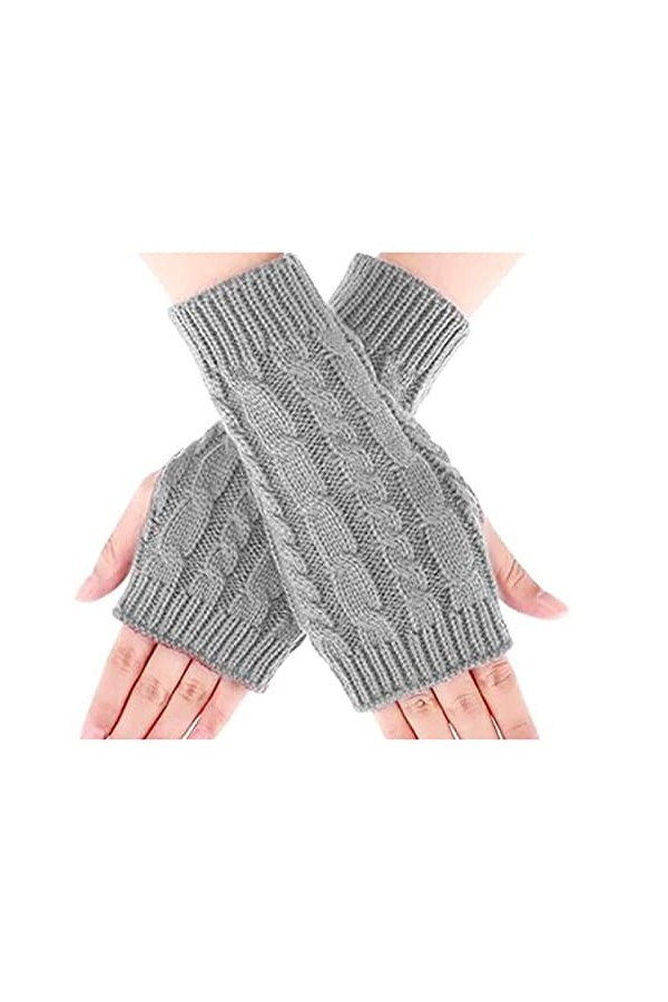 Mitaines Gants - Femme Hiver Mitaines Sans - Doigts Chaud Poignet - Main Bras Mitaines - Tricotés Simples Elegants