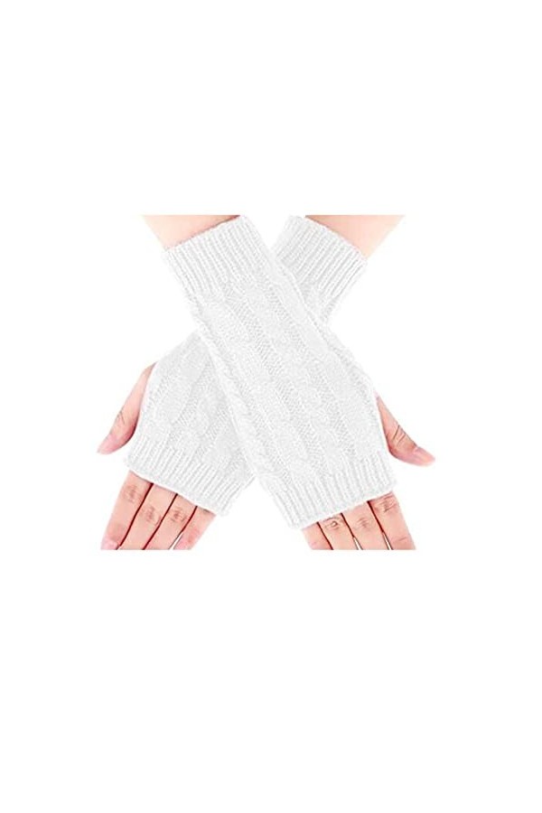 Mitaines Gants - Femme Hiver Mitaines Sans - Doigts Chaud Poignet - Main Bras Mitaines - Tricotés Simples Elegants