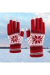 Gants flocon de neige épais avec sérigraphie et chaud hiver téléphone tendance femme et tricot créatif adulte homme gants mou