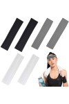 6 pièces Bandeau de Sport Bandeau de Yoga Bandeaux élastiques Bandes de Sueur Bandeaux élastiques de Couleur mélangée pour Fe