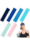 6 pièces Bandeau de Sport Bandeau de Yoga Bandeaux élastiques Bandes de Sueur Bandeaux élastiques de Couleur mélangée pour Fe