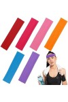 6 pièces Bandeau de Sport Bandeau de Yoga Bandeaux élastiques Bandes de Sueur Bandeaux élastiques de Couleur mélangée pour Fe