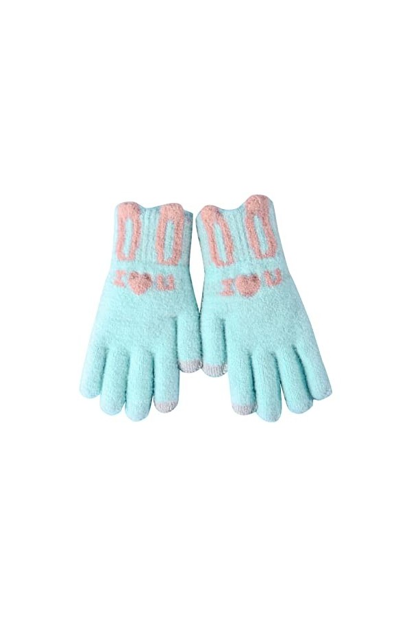 DondPO Gants Hiver Femme, Epais Antidérapants Classiques Mitaines Mitaines Tricotées Noirs Chaud Hiver Gants Tricoté Gants Ch