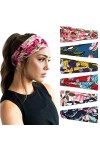 DRESHOW 6 Pièces Bandeau Cheveux pour Femme Yoga Courir Bandeaux Sport Entraînement Bandeaux Mignon Accessoire