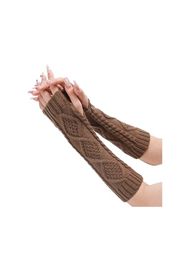 Keepwin Gants dhiver chauds coupe-vent élastiques noirs pour femme, kaki, taille unique