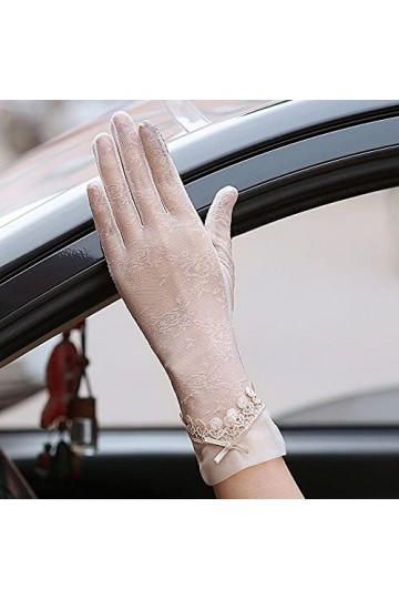 Yoaodpei Gants de la crème solaire en dentelle dété, dames de protection ultraviole dextérieur de la soie de glace, écran t