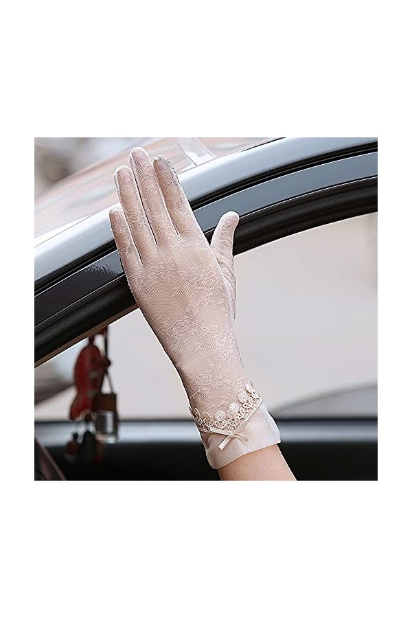 Yoaodpei Gants de la crème solaire en dentelle dété, dames de protection ultraviole dextérieur de la soie de glace, écran t