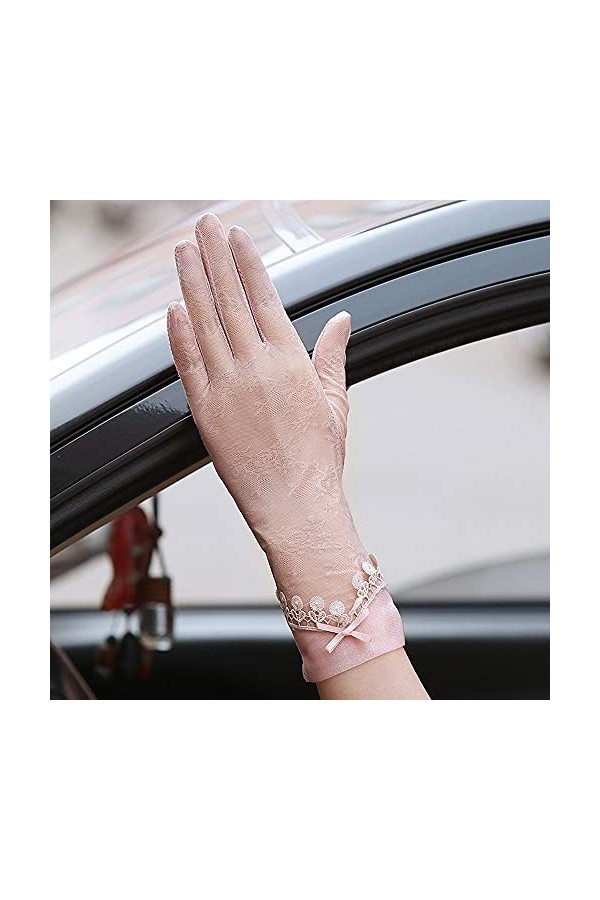 Yoaodpei Gants de la crème solaire en dentelle dété, dames de protection ultraviole dextérieur de la soie de glace, écran t