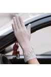 Yoaodpei Gants de la crème solaire en dentelle dété, dames de protection ultraviole dextérieur de la soie de glace, écran t