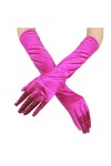 Gants de fête longs en satin avec poche pour femme