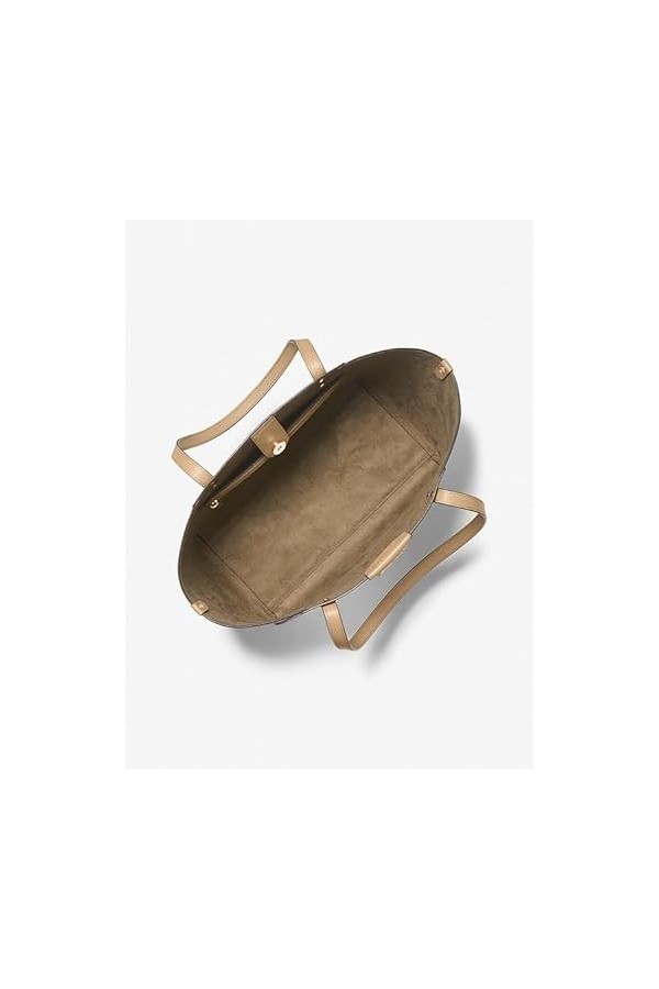 Michael Kors Karlie Grand sac fourre-tout en cuir grainé, camel, Large