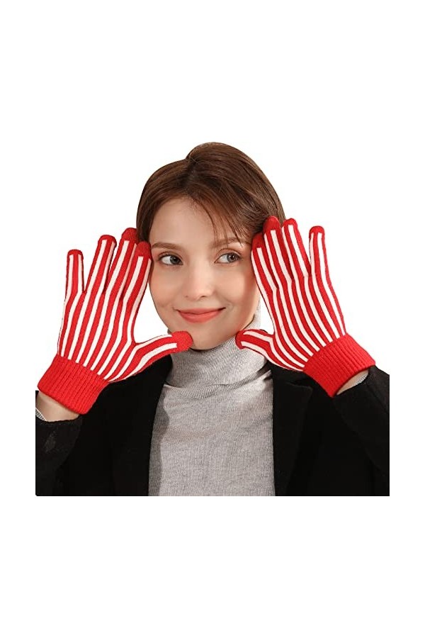 Gants dhiver pour femme - Écran tactile - Gants pour lautomne et lhiver - Sport - Vélo chaud - Coupe-vent - Gants pour fem