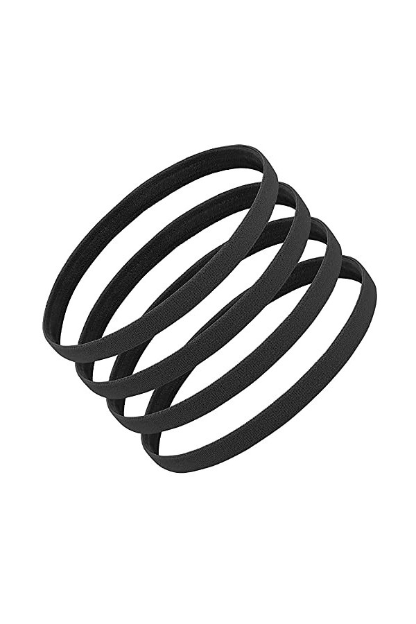 Molain Bandeaux de Sport Minces élastiques Bandeau étroit antidérapant 4 Pcs Grip Hair Band Mini Bandeau Anti-Transpiration p