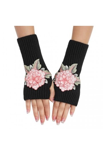 Briskorry Mitaines sans doigts pour femme - Gants dhiver chauds en tricot - Motif tressé - Chauffe-bras - Mitaines longues -