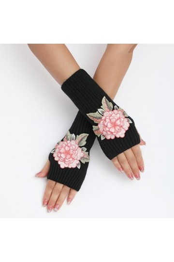 Briskorry Mitaines sans doigts pour femme - Gants dhiver chauds en tricot - Motif tressé - Chauffe-bras - Mitaines longues -