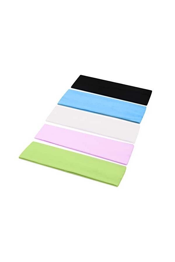 Clyhon 5 Pcs Bandeaux De Coton De Yoga, Bandeau de Sport Elastique, Bandeau Cheveux Femmes et Filles pour Yoga/Pilates/Fitnes
