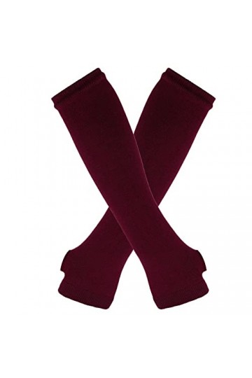 Black Sugar Paires mitaine simple Long Gant Laine Extensible Croix rouge Gothique Punk Noir Chaud Manchette Manche sans Doigt