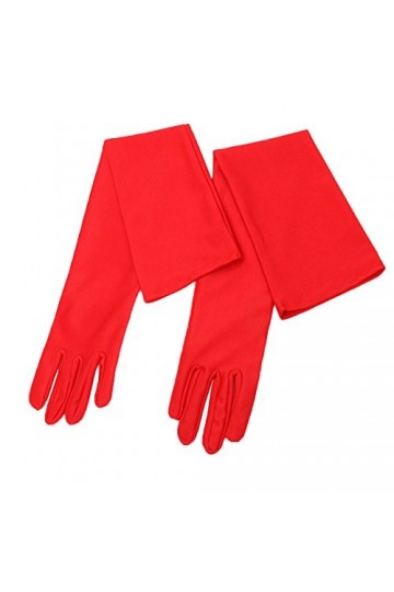 LUOEM Paire de gants longs élastiques pour femme - Longueur du coude : 55 cm - Rouge - 55 x 12 x 1 cm