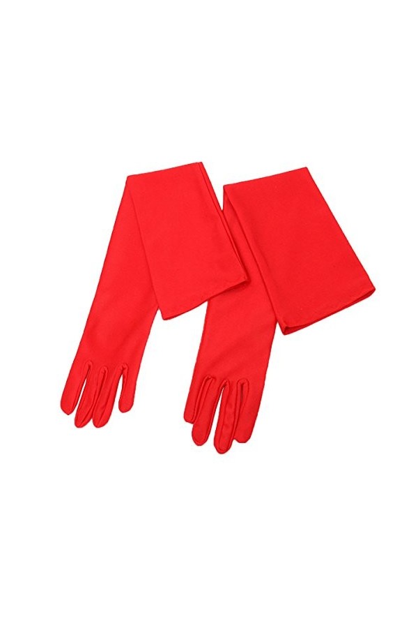 LUOEM Paire de gants longs élastiques pour femme - Longueur du coude : 55 cm - Rouge - 55 x 12 x 1 cm