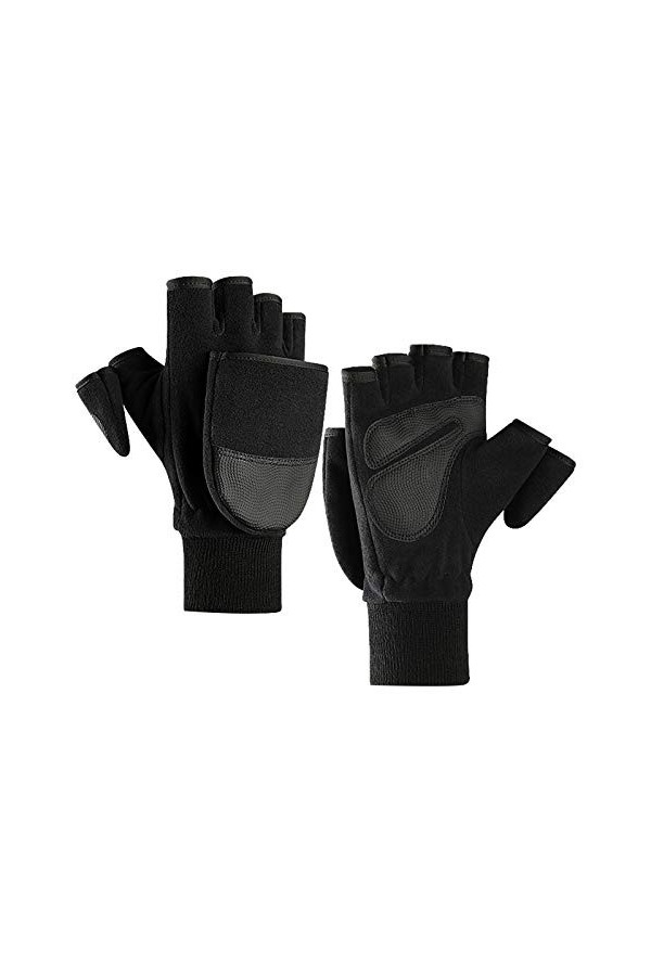 Gants dhiver chauds en tricot pour femme - Moufles dhiver en tricot épais avec doublure en polaire - Pour le cyclisme, la r