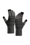 Gants dhiver pour femme - Gants chauds en tricot - Poignets élastiques - Gants de ski pour homme - Rouge - Taille unique