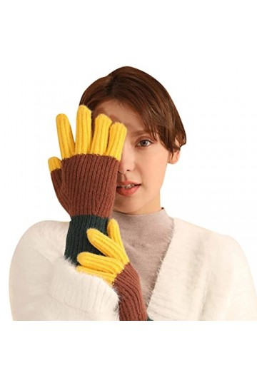 QWUVEDS Femmes Hommes Décontractés Bonhomme de Neige Brodés Gants à Doigts complets Gants Hiver Gants Thermiques Femmes Gants
