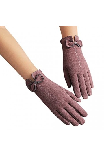 KhG387 Gants chauds en polaire pour femme Marron Taille unique, marron, Taille Unique